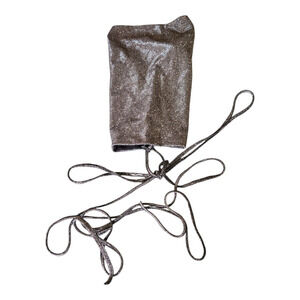 Shein XS Silver Sparkle Sleeveless Tie Closure Tank Top